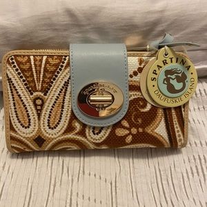 Spartina cloth and leather wallet.  New